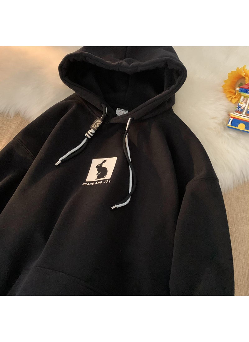 Generic - Mens Fleece-Lined Hoodie Vintage Casual Pullover Brown - Image 1