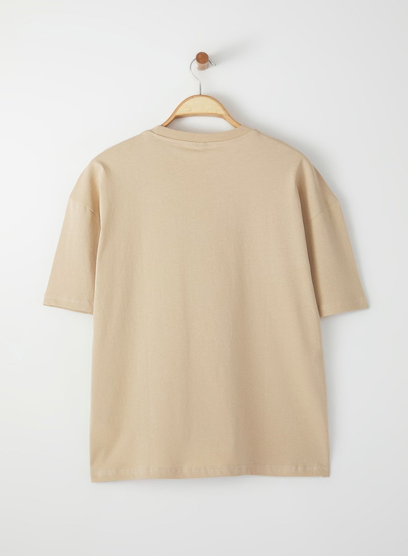 trendyol Oversize Cotton T-Shirt with Print TMNSS23TS00261 - Image 4