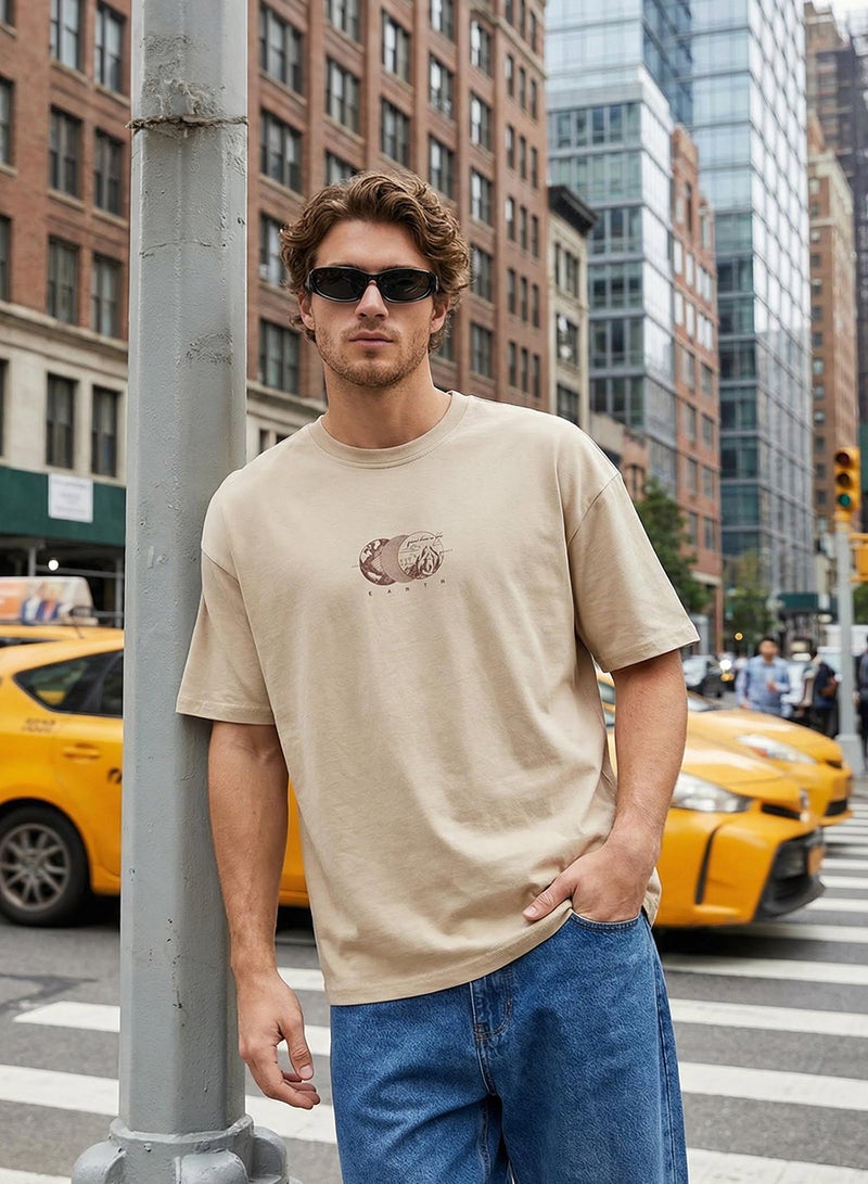 trendyol Oversize Cotton T-Shirt with Print TMNSS23TS00261 - Image 1