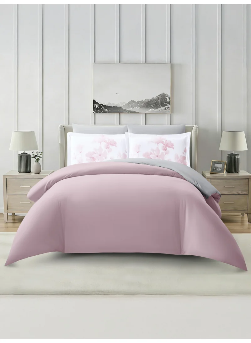 Donetella Solid Duvet Cover Set, Fits 200 × 200 cm Bed, King Size 6-Piece Set, With Digitally Printed Pillow Shams, Brushed Microfiber Without Duvet Filler.