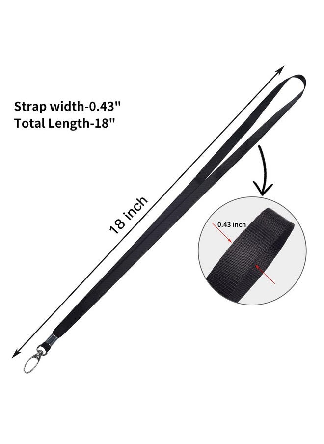 CaseBuy - 20Pcs Badge Lanyards Bulk Black Nylon Neck Lanyard Strap With Stainless Swivel Hook For Id Badge Holder Id Card Name Tag Key Chains Wallet Cellphone Office Id Badges - Image 1