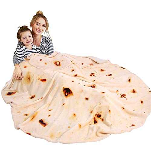 hatisan Burrito Tortilla Blanket 71in Flannel Funny Blanket for Adults Double Sided
