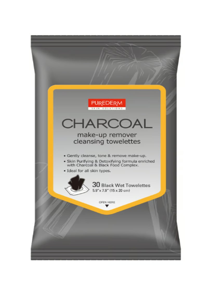 PUREDERM CHARCOAL MAKE UP REMOVER 30`S