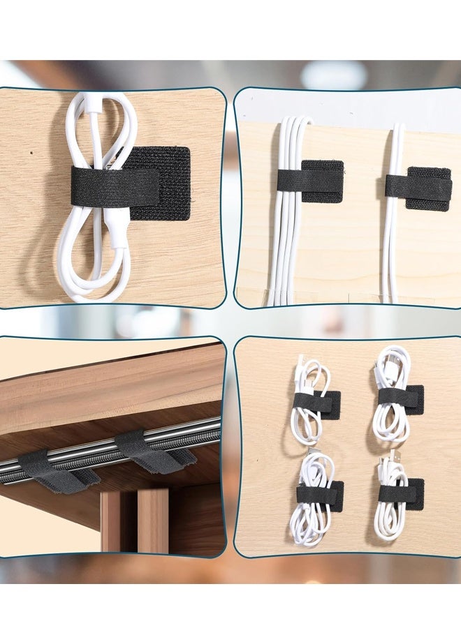 50 PCS Cable Management Under Desk Cord Organizer, Reusable Cord Holder for Electronics u0026 PC, Home u0026 Office Essentials(Black) - Image 5
