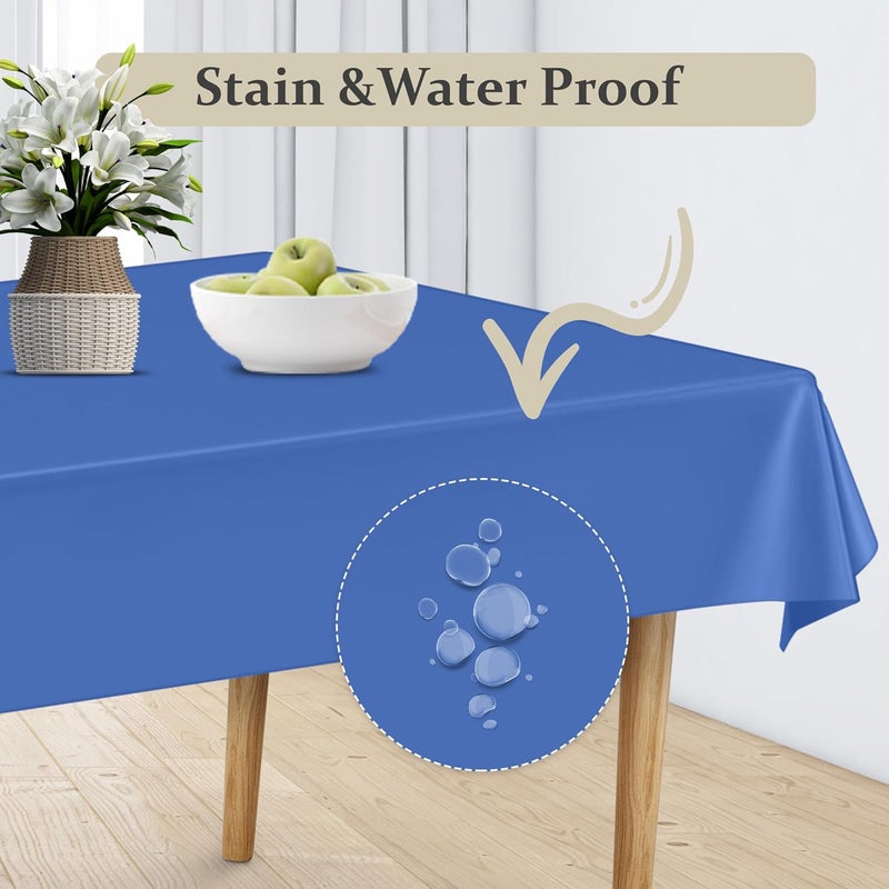 SteadMax 3 Rectangular Tablecloths BPA Free Plastic 54 x 108 inch Fuchsia - Image 2