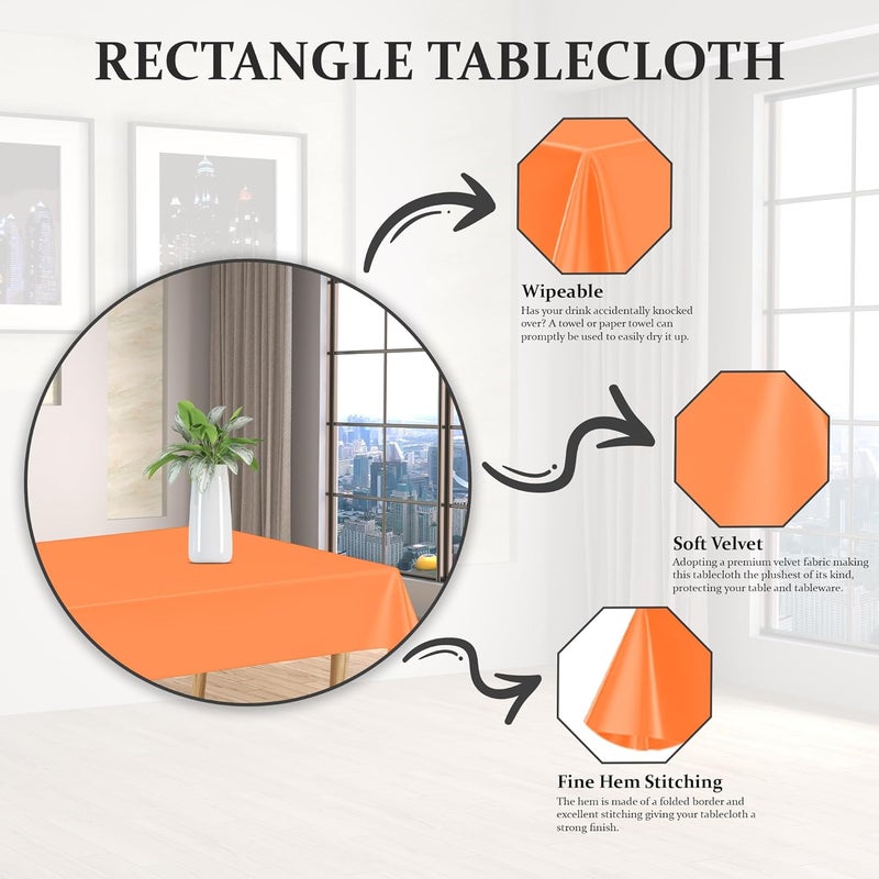 SteadMax 3 Rectangular Tablecloths BPA Free Plastic 54 x 108 inch Fuchsia - Image 4