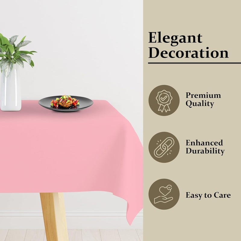 SteadMax 3 Rectangular Tablecloths BPA Free Plastic 54 x 108 inch Fuchsia - Image 5