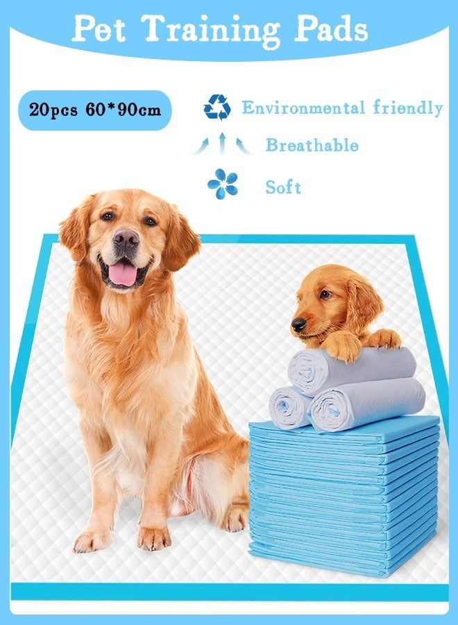 Generic 20Pcs Dog Pads Thicker Pet Training and Puppy Pads Super Absorbent Pee Pads for Dogs Leak Proof Dog Potty Training Pads for Puppies Cats Rabbits Pet Pee Pads  - Image 1