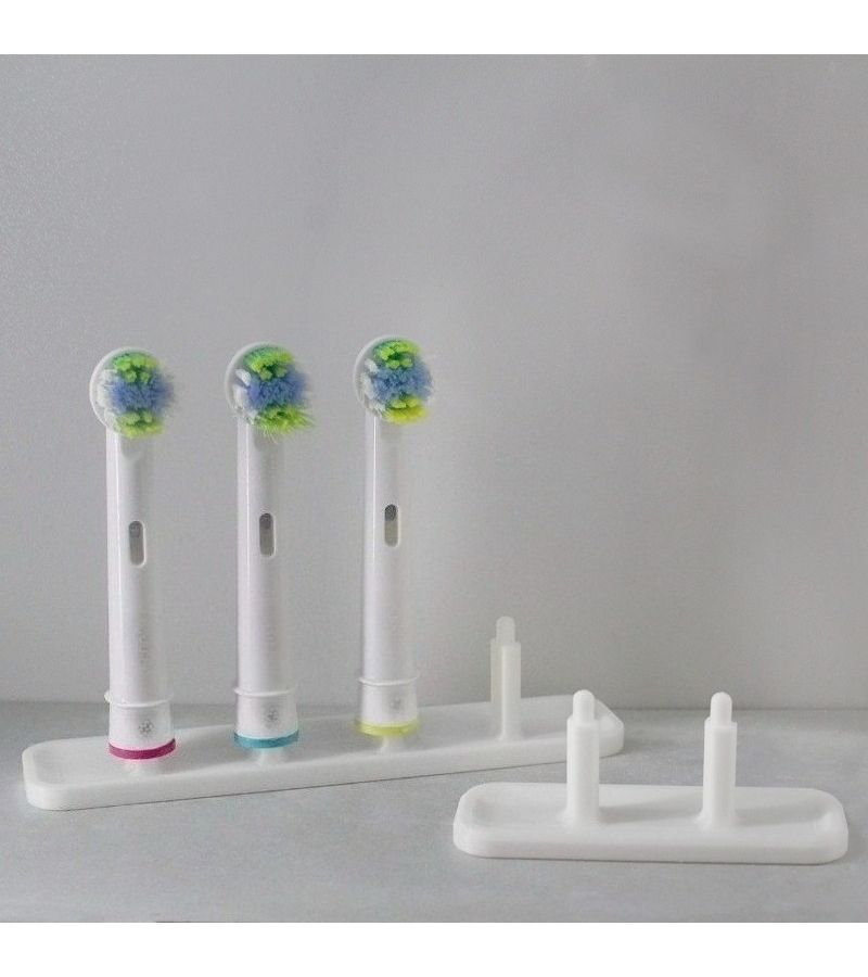 Type B 3D Printed Brush Head Organizer No Drill Wall Mount 2 Slots Dust Protection - Image 2