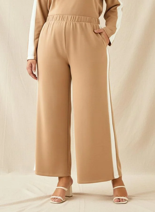 Ulla Popken Ulla Popken Tape Detail Wide Leg Pants