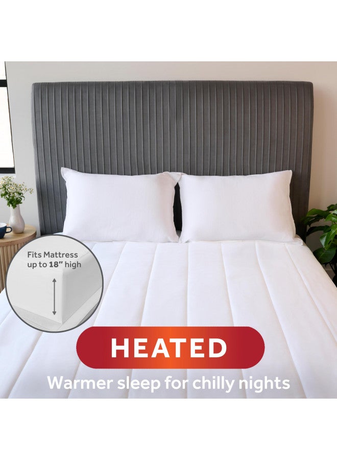 Sunbeam وسادة مرتبة متصلة بالواي فاي من صن بيام، بطانية كهربائية، 10 إعدادات حرارة، حجم كينغ، أبيض - Image 4