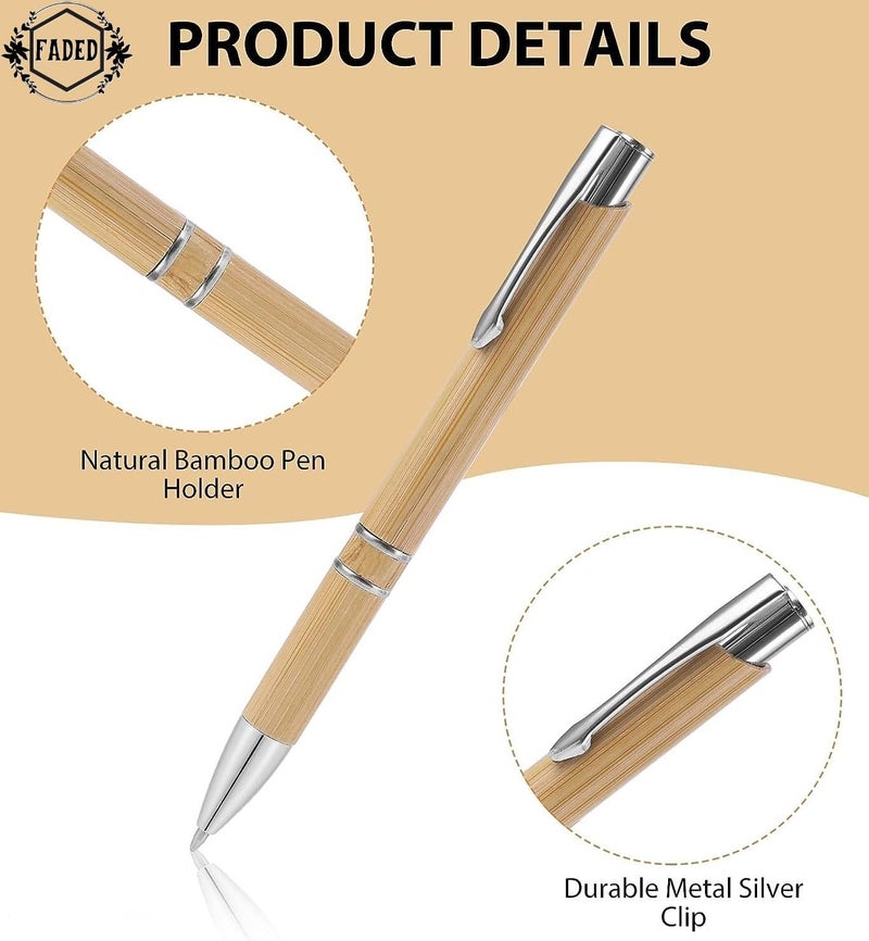 Faded Handcrafted Wooden Ballpoint Pen Set | Elegant Smooth-Writing Pens with Polished Natural Wood Finish | Refillable Ball Pens for School, Office, Gift Use & Everyday Writing (Pack of 5) - Image 3