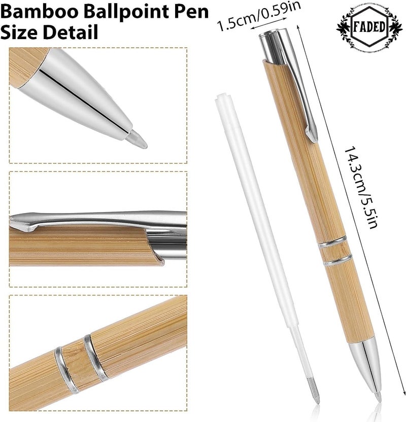 Faded Handcrafted Wooden Ballpoint Pen Set | Elegant Smooth-Writing Pens with Polished Natural Wood Finish | Refillable Ball Pens for School, Office, Gift Use & Everyday Writing (Pack of 5) - Image 2
