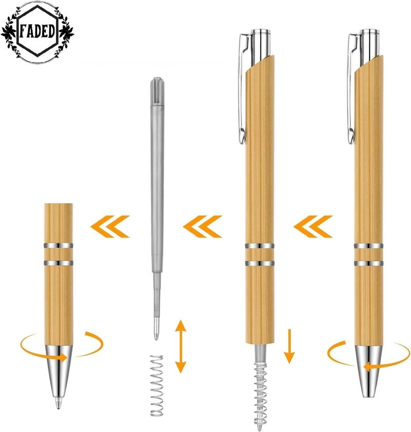 Faded Handcrafted Wooden Ballpoint Pen Set | Elegant Smooth-Writing Pens with Polished Natural Wood Finish | Refillable Ball Pens for School, Office, Gift Use & Everyday Writing (Pack of 5) - Image 5
