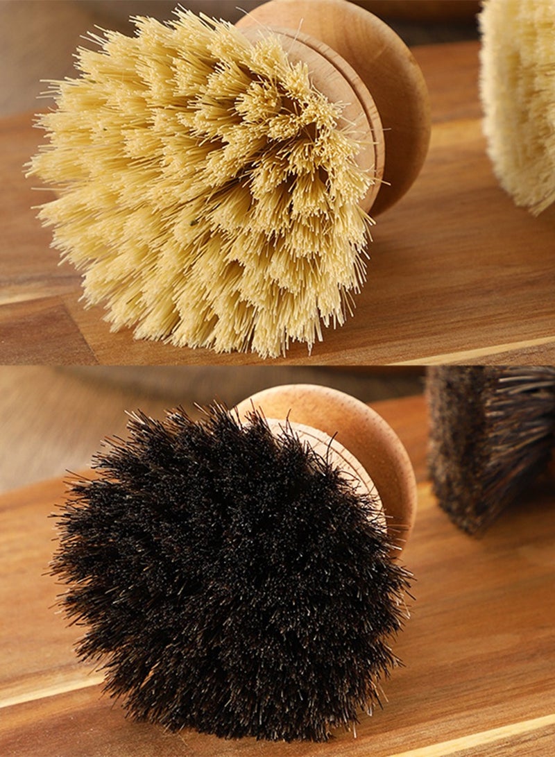 general Replaceable dish brush Long wooden handle Household Cleaning Brush Useful things for kitchen Cleaning Tool - Image 4