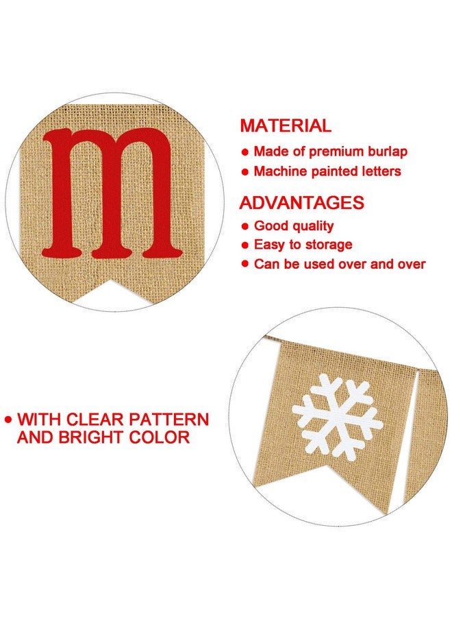 Partyprops Be Merry Burlap Banner | Christmas Banner with Snowflake Sign | Christmas Decoration | Rustic Christmas Decor for Mantle Fireplace Xmas Party Holiday Supplies Decoration | Outdoor Indoor Hanging Decor - Image 4