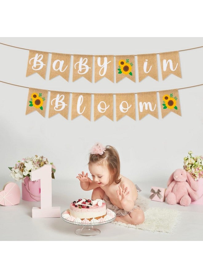 ANGOLIO Sunflower Baby in Bloom Shower Burlap Banner Decoration, Wall Hanging Sunflower Banner Decor Pattern with Rope Baby Shower Hanging Banner Sign Decor Party Indoor Decorations - Image 4