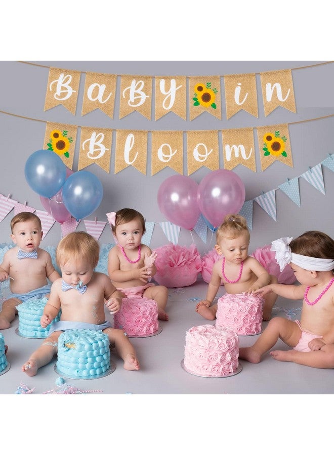 ANGOLIO Sunflower Baby in Bloom Shower Burlap Banner Decoration, Wall Hanging Sunflower Banner Decor Pattern with Rope Baby Shower Hanging Banner Sign Decor Party Indoor Decorations - Image 5