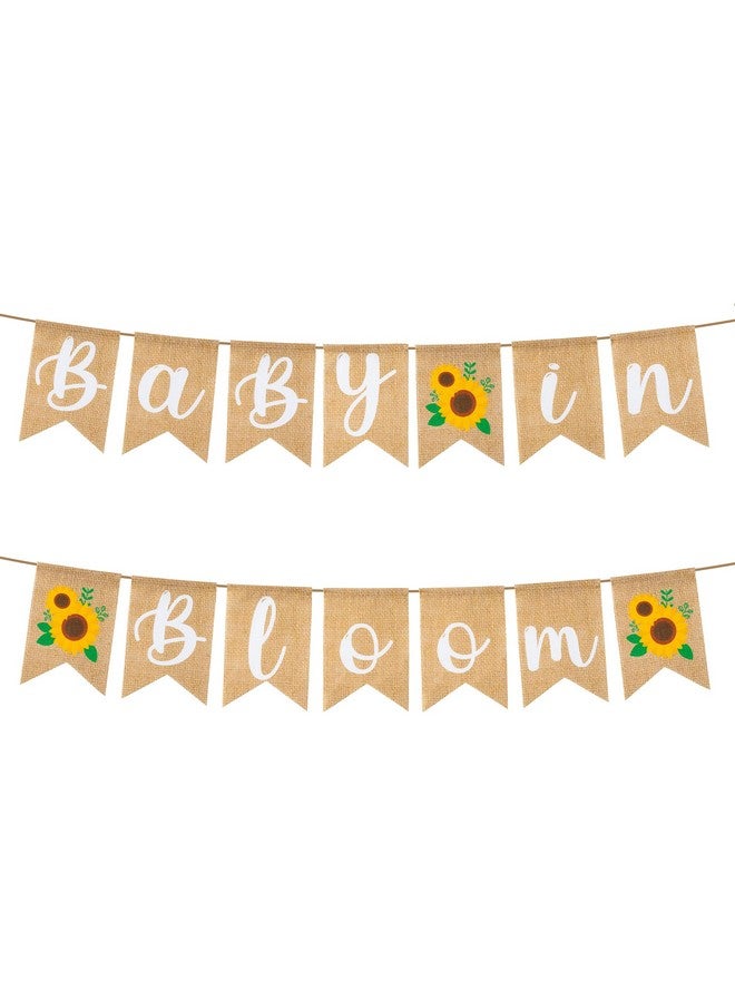 ANGOLIO Sunflower Baby in Bloom Shower Burlap Banner Decoration, Wall Hanging Sunflower Banner Decor Pattern with Rope Baby Shower Hanging Banner Sign Decor Party Indoor Decorations - Image 1