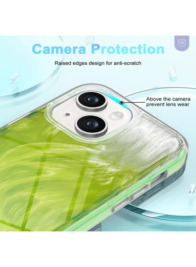 إيروريكس جراب هاتف Iphone 13 IMD Gradient Feather Pc Hybrid Tpu (أخضر) - Image 4