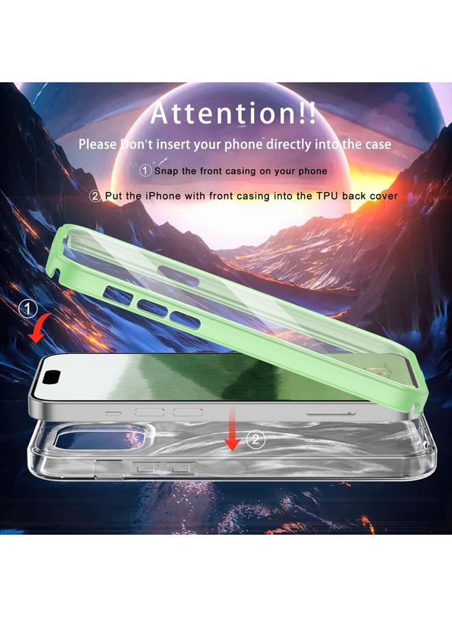 إيروريكس جراب هاتف Iphone 13 IMD Gradient Feather Pc Hybrid Tpu (أخضر) - Image 3