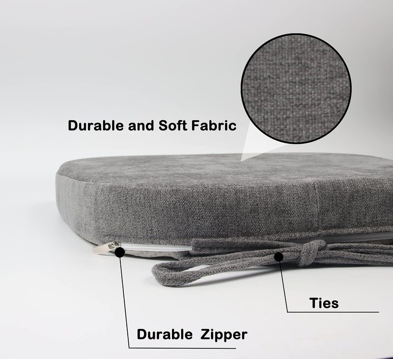 Loveboat Loveboat Metal Chair Cushions  14x14 Inches Metal Dining Chair Pads with Ties for Tolix Style Metal Chairs 2 Pack Dark Grey  - Image 4