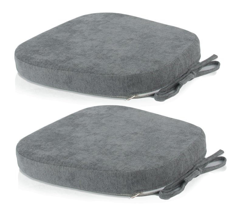Loveboat Loveboat Metal Chair Cushions  14x14 Inches Metal Dining Chair Pads with Ties for Tolix Style Metal Chairs 2 Pack Dark Grey  - Image 1