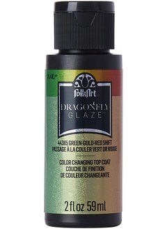 FolkArt Multi Surface Dragonfly Glaze Multi Surface Paint (2 Oz) 44385 Green Gold Red  - Image 1