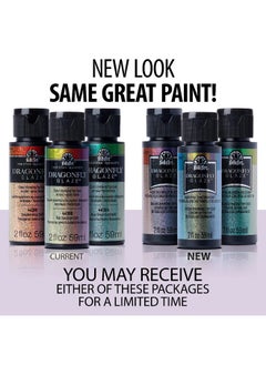 FolkArt Multi Surface Dragonfly Glaze Multi Surface Paint (2 Oz) 44385 Green Gold Red  - Image 2