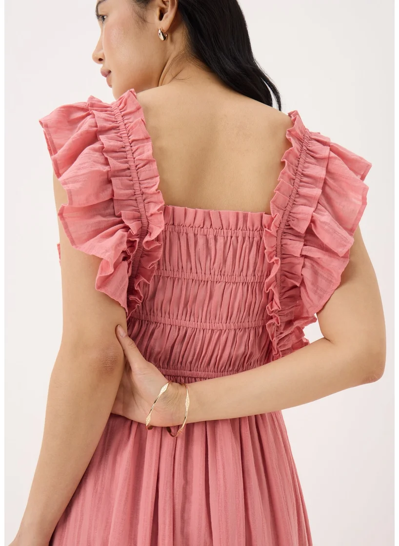 Matalan Pink Frill Midi Dress