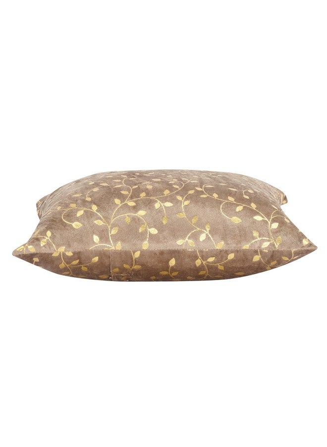RD TREND Velvet Cushion Covers, 40 x 40 cm/16 x 16 inches, Set of 5,250 TC, Side Zipper (Light Brown) - Image 2