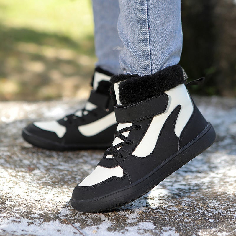 New Winter Children'S Waterproof Barefoot Cotton Shoes Large Children'S Men'S Fleece-Lined Thickened Snow Boots Women'S Non-Slip Warm - Image 3