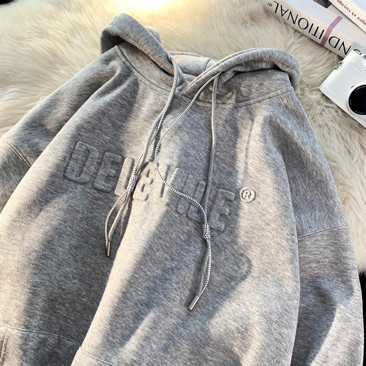 vintage Sweatshirt Mens Hooded oversize320g Heavy Spring and Autumn Fashion Brand hoodie American Lazy chic White - Image 5