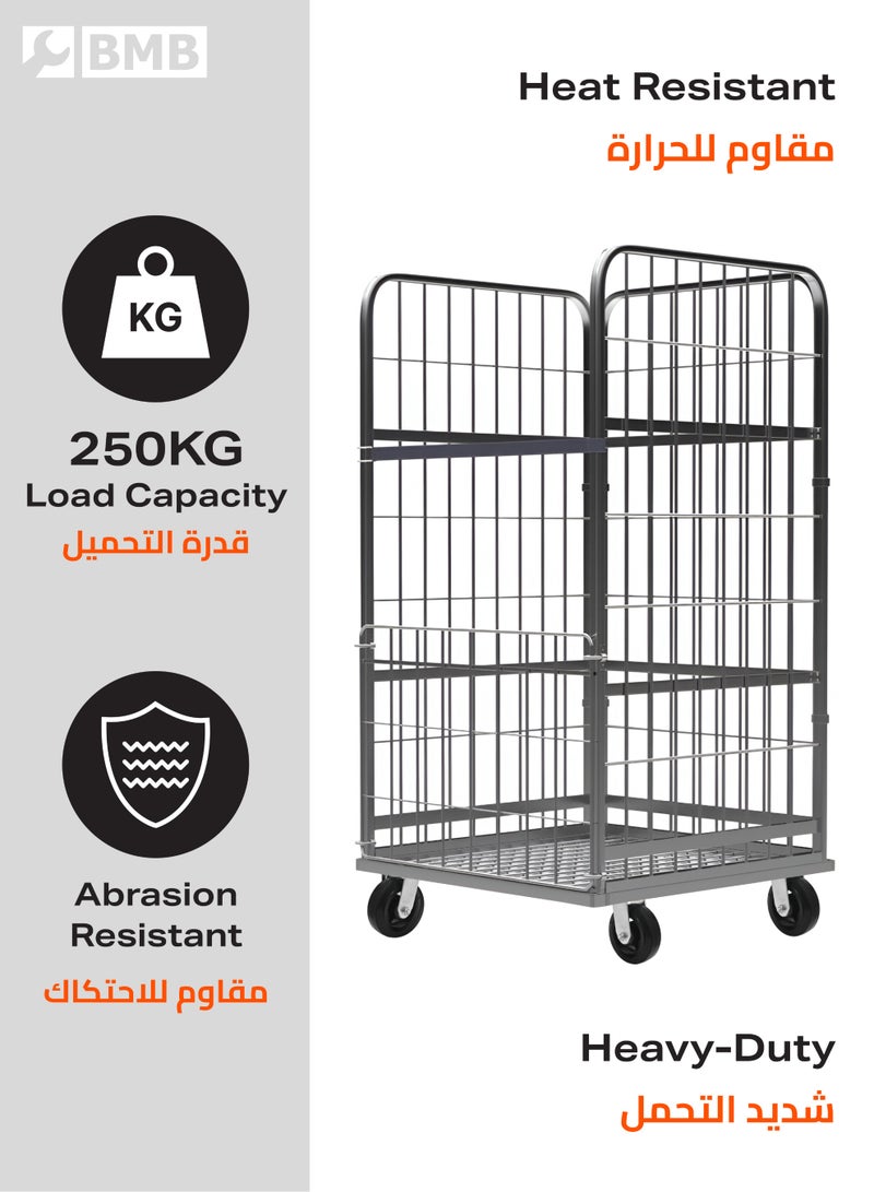 بي إم بي تولز عجلة متحركة من المطاط مع كرة مزدوجة 160 ملم  - أسود - Image 5