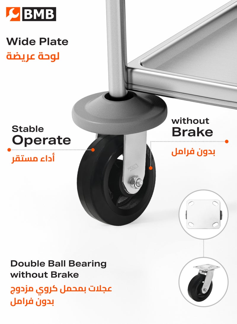 بي إم بي تولز عجلة متحركة من المطاط مع كرة مزدوجة 160 ملم  - أسود - Image 3