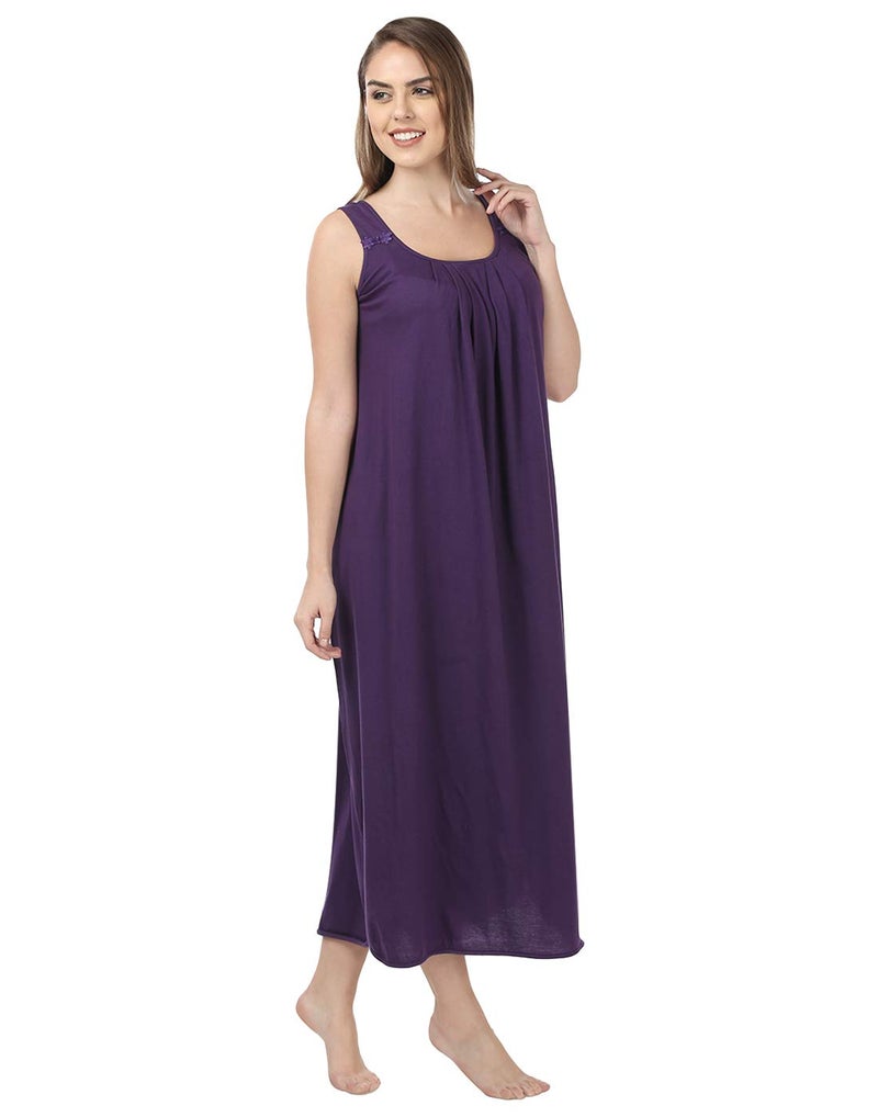 BLAZON Women's Cotton Hosiery Solid Maxi Nighty Slip (Pack of 2 11003 BLUEVIOLET_Vivid_Violet_3XL_Blueviolet_Vivid_Violet_XXX-Large) - Image 3