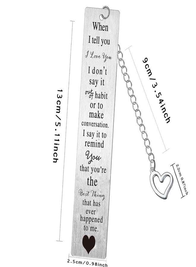 BESPMOSP I Love You Gifts Bookmark for Husband, Wife, Boyfriend, Girlfriend - Anniversary, Birthday, Christmas, Valentine's Day - Couple Bookmark for Him and Her - Image 2