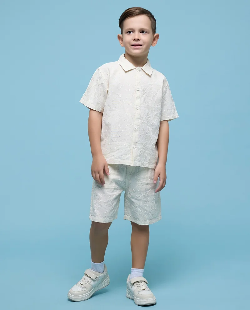 R&B Jacquard Shirt and Shorts Set