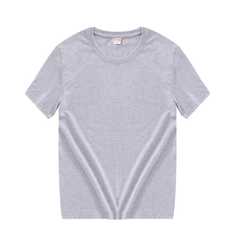 Spot Cvc Large Size Short-Sleeved T-Shirt Men'S Round Neck Pure Color Cotton Texture Blank T-Shirt Cultural Advertising Shirt With Printed Logo - Image 1