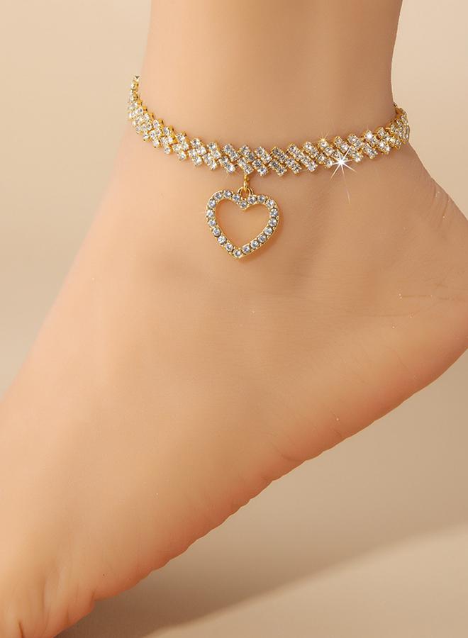 تايك تو خلخال مزين بقلب متدلٍ - Image 2