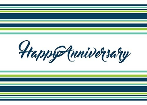 CEO Cards Work Anniversary Cards with Envelopes for Employees (Green & Blue Stripes) Bulk 25 Pack Appreciation Greeting Card Set for Business - 5x7 Inch – Office, Work, Coworkers & Team (A1602) - Image 2