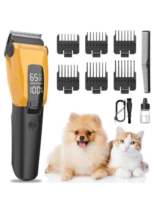 سمارتكس ماكينة قص شعر الحيوانات الأليفة، ماكينة حلاقة لاسلكية للعناية بالحيوانات للكلاب والقطط والسلالات الكبيرة، ماكينة قص شعر الحيوانات الأليفة الكهربائية القابلة لإعادة الشحن للفراء السميك والثقيل/ماكينة حلاقة لاسلكية منخفضة الضوضاء قابلة لإعادة الشحن مع 3 سرعات/شفرة من الفولاذ المقاوم للصدأ/ماكينة حلاقة مقاومة للماء للكلاب والحيوانات الأليفة - Image 1