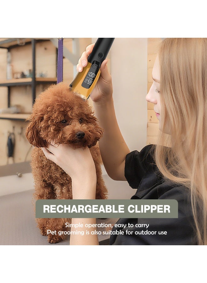 سمارتكس ماكينة قص شعر الحيوانات الأليفة، ماكينة حلاقة لاسلكية للعناية بالحيوانات للكلاب والقطط والسلالات الكبيرة، ماكينة قص شعر الحيوانات الأليفة الكهربائية القابلة لإعادة الشحن للفراء السميك والثقيل/ماكينة حلاقة لاسلكية منخفضة الضوضاء قابلة لإعادة الشحن مع 3 سرعات/شفرة من الفولاذ المقاوم للصدأ/ماكينة حلاقة مقاومة للماء للكلاب والحيوانات الأليفة - Image 5
