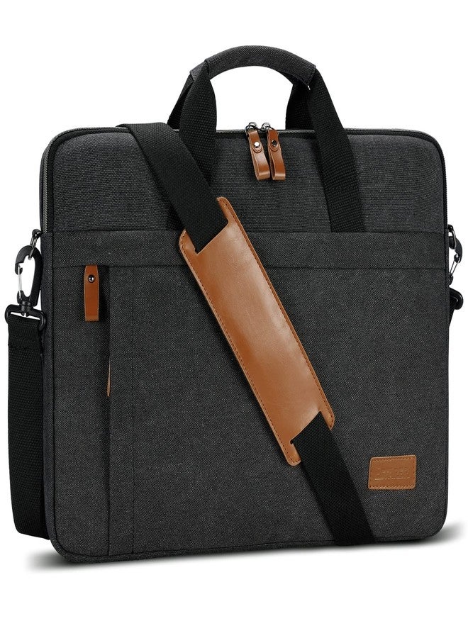 ESTARER Laptop Bag 17-17.3 Inch, Computer Bags for Men Water-resistant Canvas Laptop Case Slim Laptop Sleeve Fits Hp/Dell/Asus/Lenovo/Acer, Dark Grey - Image 1