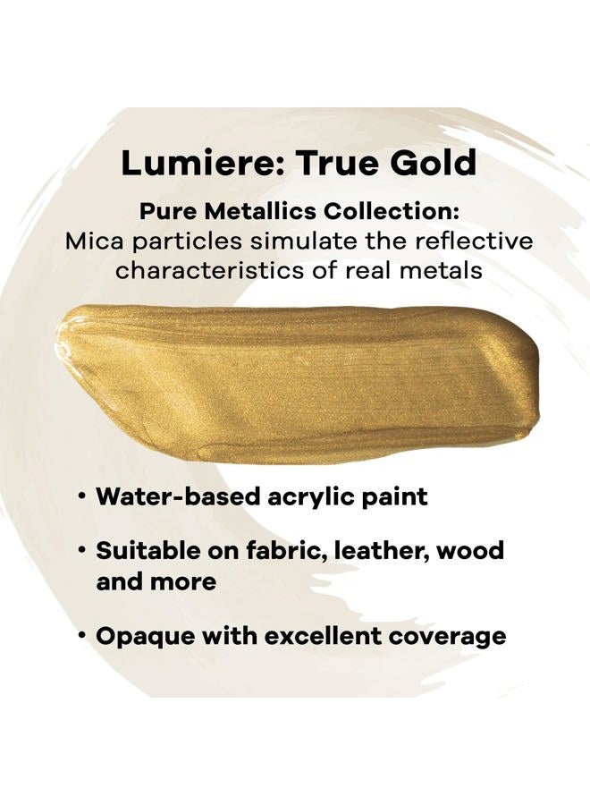 Jacquard Lumiere Metallic and Pearlescent Paint 2.25 Oz, 550 True Gold - Image 2