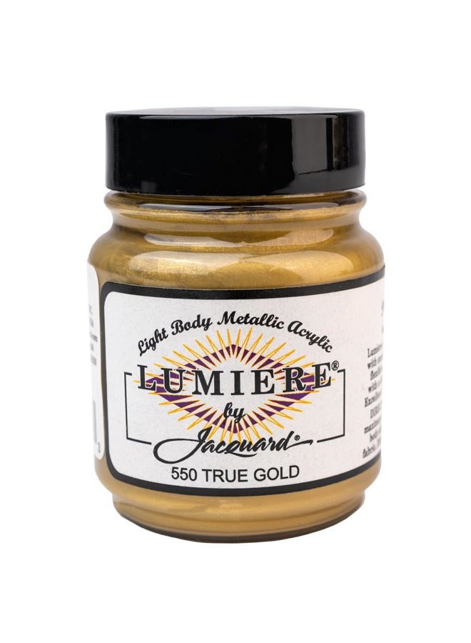 Jacquard Lumiere Metallic and Pearlescent Paint 2.25 Oz, 550 True Gold - Image 1