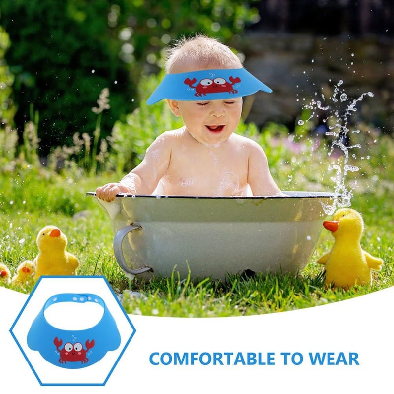 Beaupretty 2pcs Adjustable Thick Shampoo Bath Cap Cartoon Design Boy Girl - Image 5