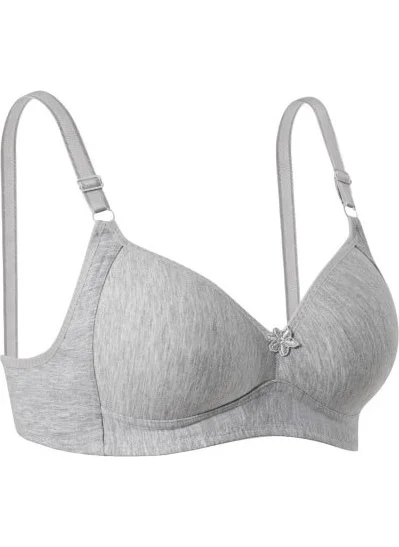Ebru Women's Gray Gathering Non-Wire Bra 1 Piece