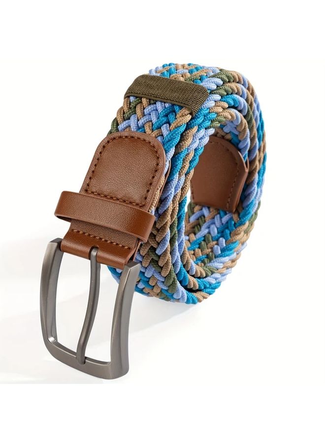 Green Pink Braided Belt 108cm for Outdoor Travel Hiking Casual Wear - Image 1