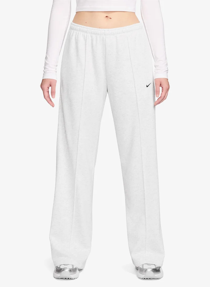 نايكي سروال رياضي فضفاض بخصر مرتفع من صوف ناعم